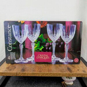 Vintage Crystal Wine Glasses - Cristal d'Arques Paris. Set of 4.
